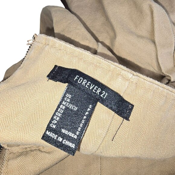 High-Waisted Paperbag Shorts Beige Size 8 Elastic Waist Forever 21 JJ3864 - Picture 5 of 6